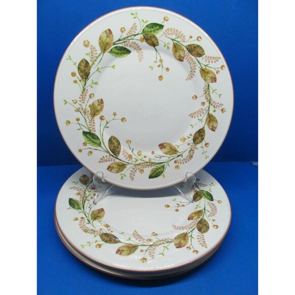 ST. Nicholas Square Winter Bouquet Set Of Three 9 3/8" Salad Luncheon Plates - Picture 1 of 12